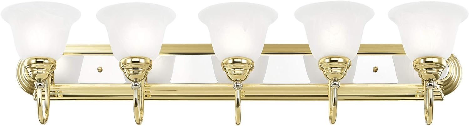 Livex Lighting 1005-25 Belmont 5-Light Bath Light, Polished Brass and Chrome